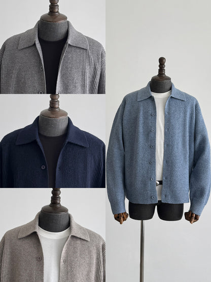 Minimalist Relaxed Wool-Blend Sweater Coat