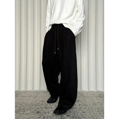 Single-Pleat Paneled Sweatpants