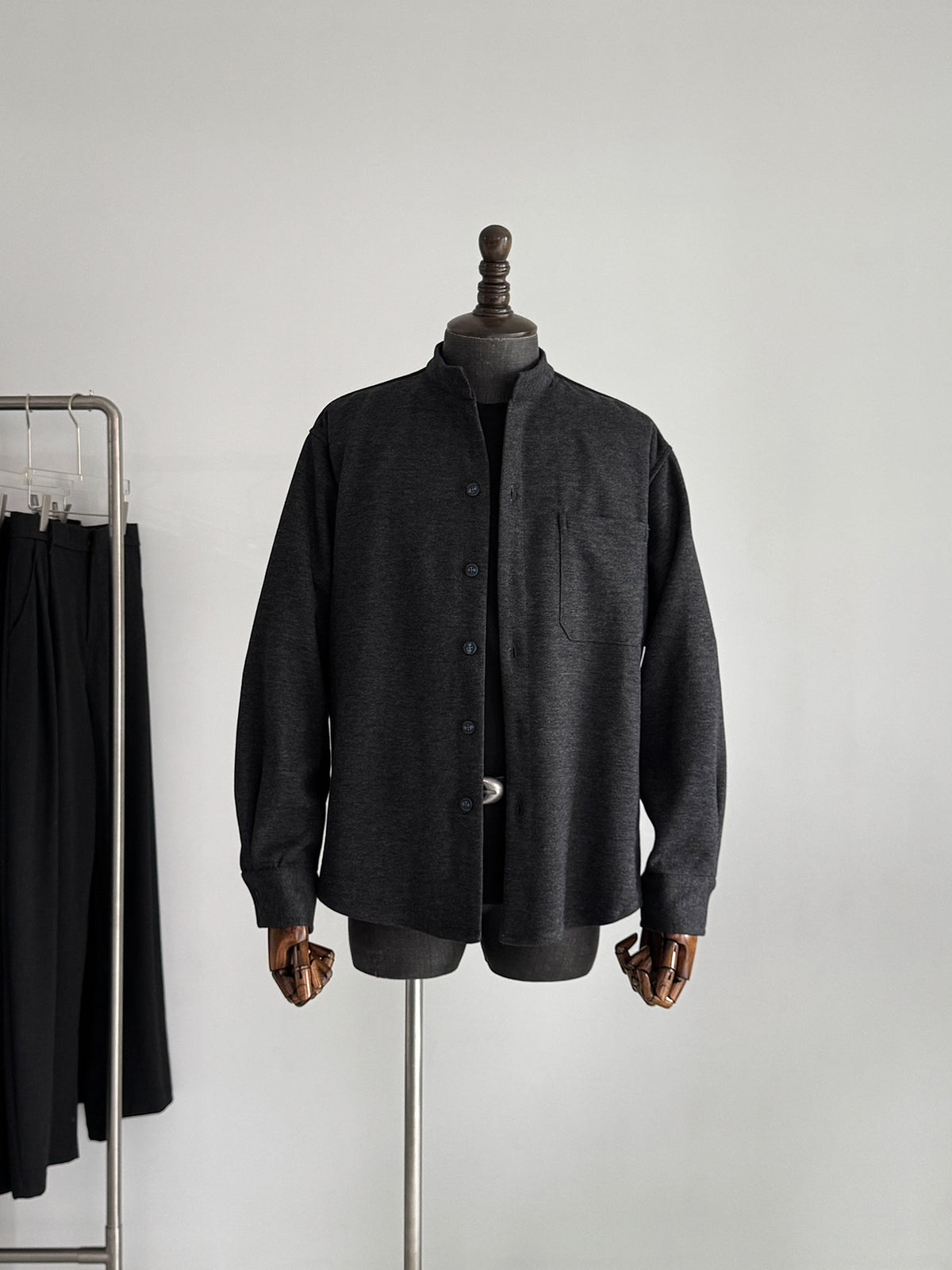 Stand Collar Pocket Sweatshirt Cardigan