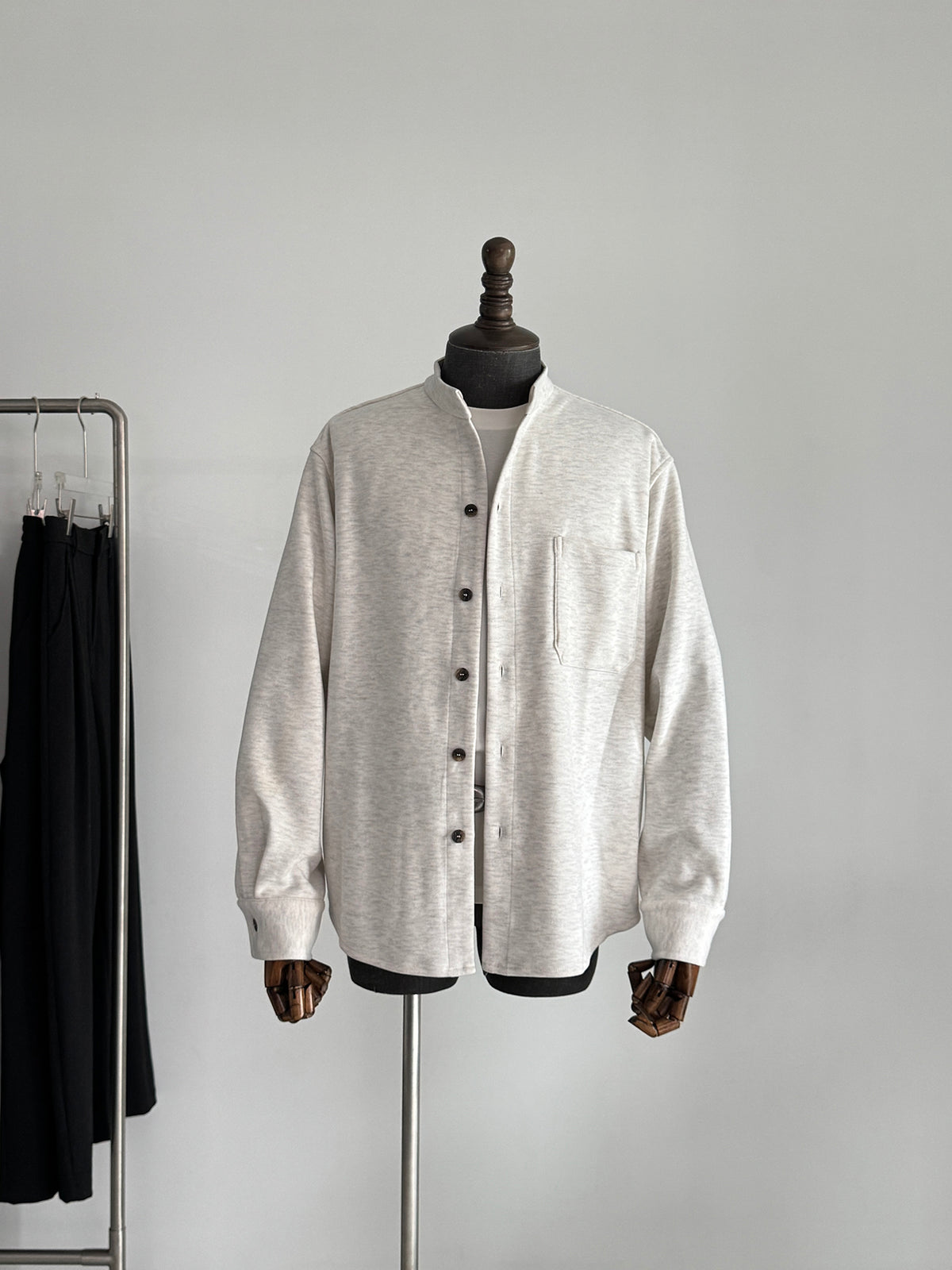 Stand Collar Pocket Sweatshirt Cardigan
