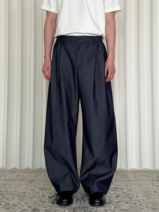 Minimalist Double-Pleated Paneled Trousers