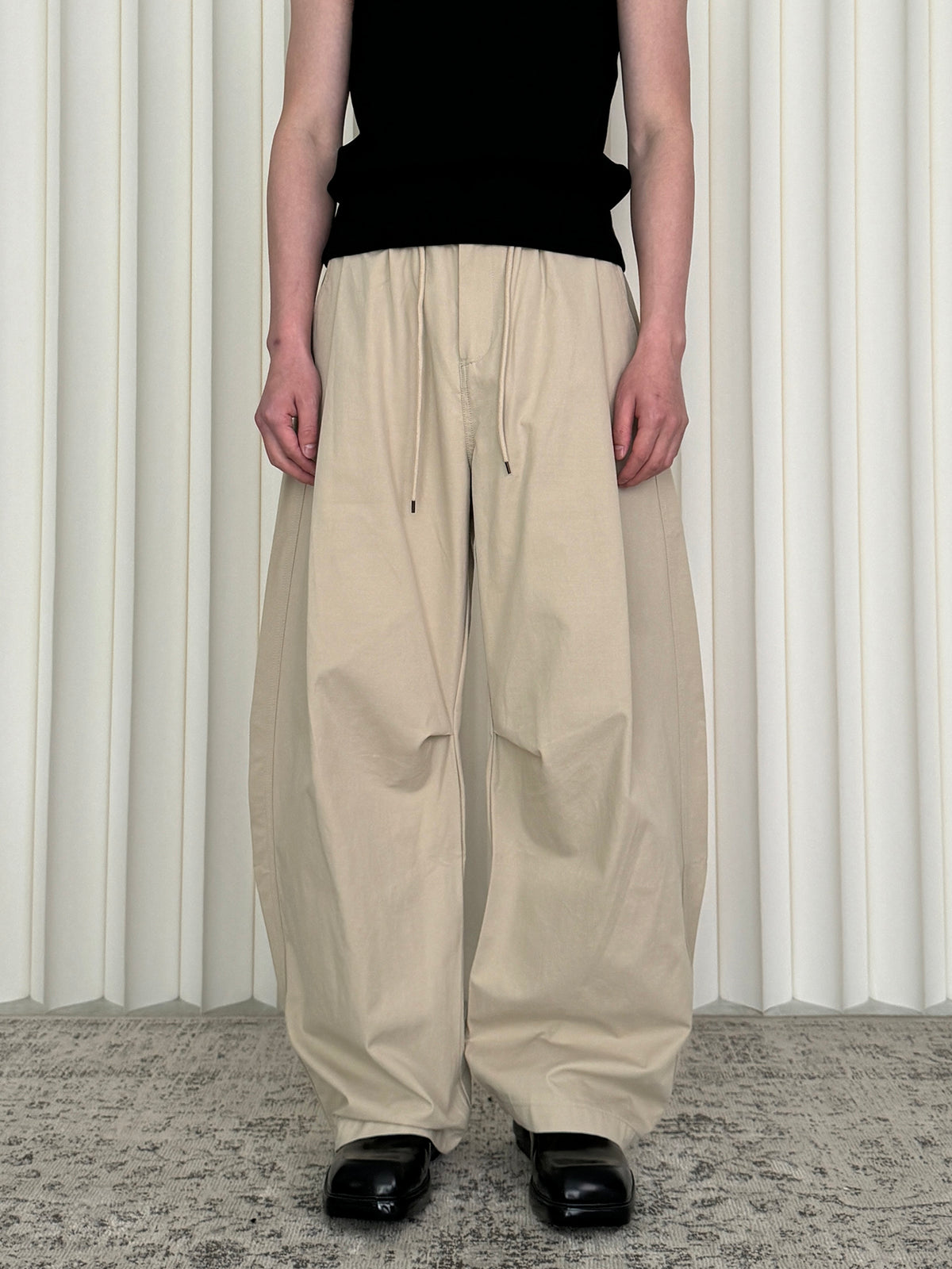 Pleated Parachute Cargo Pants