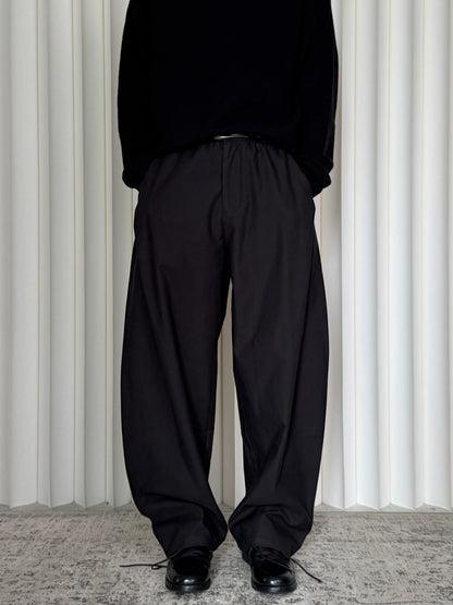 Side-Pleat Structured Casual Trousers