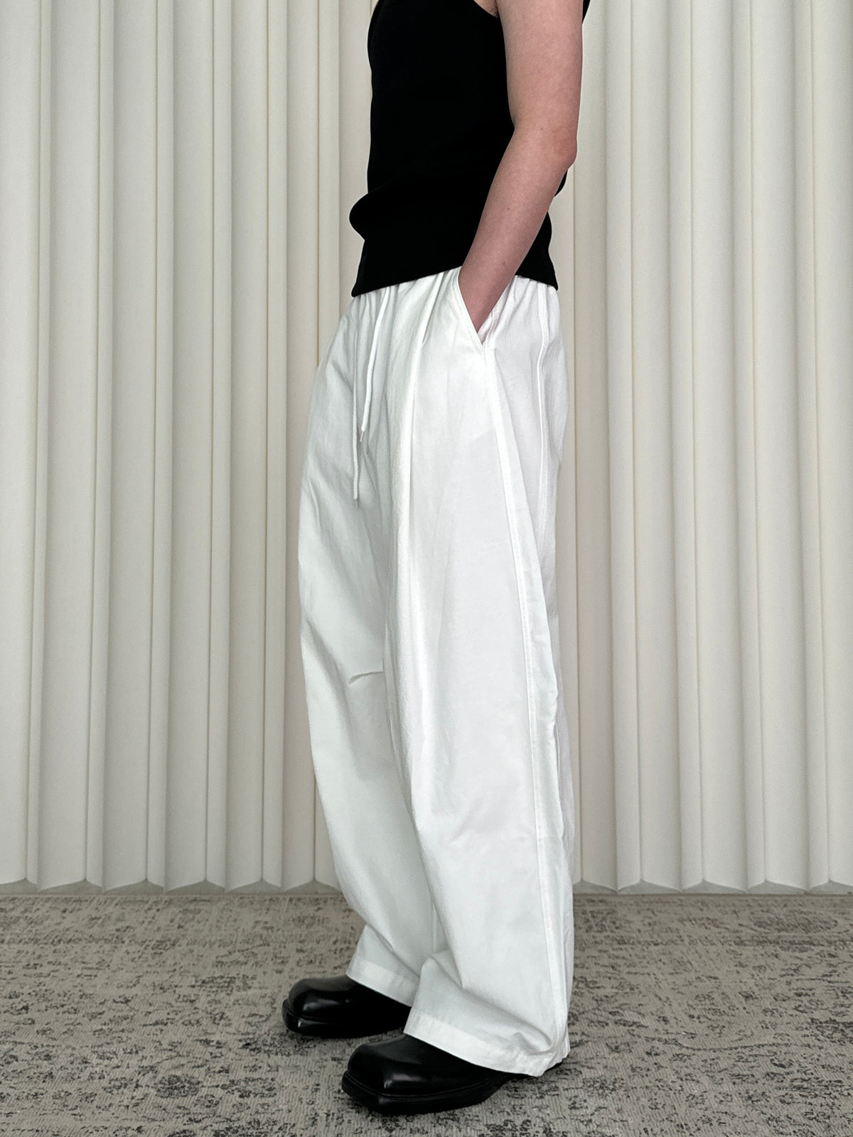 Pleated Parachute Cargo Pants