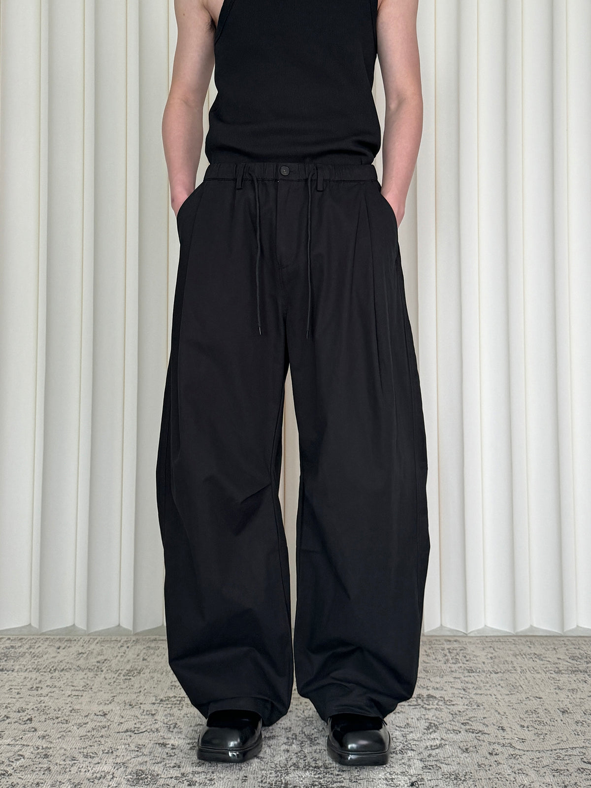 Pleated Parachute Cargo Pants