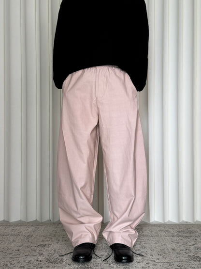 Side-Pleat Structured Casual Trousers