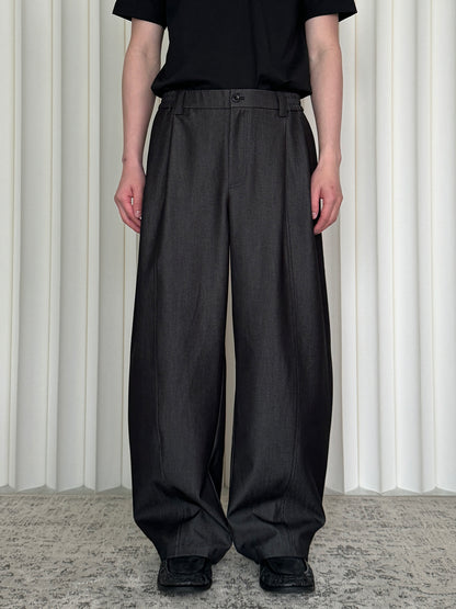 Minimalist Double-Pleated Paneled Trousers
