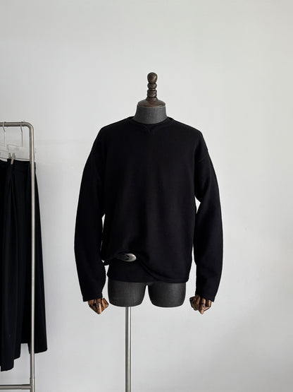 Merino Wool V-Neck Pullover Sweater