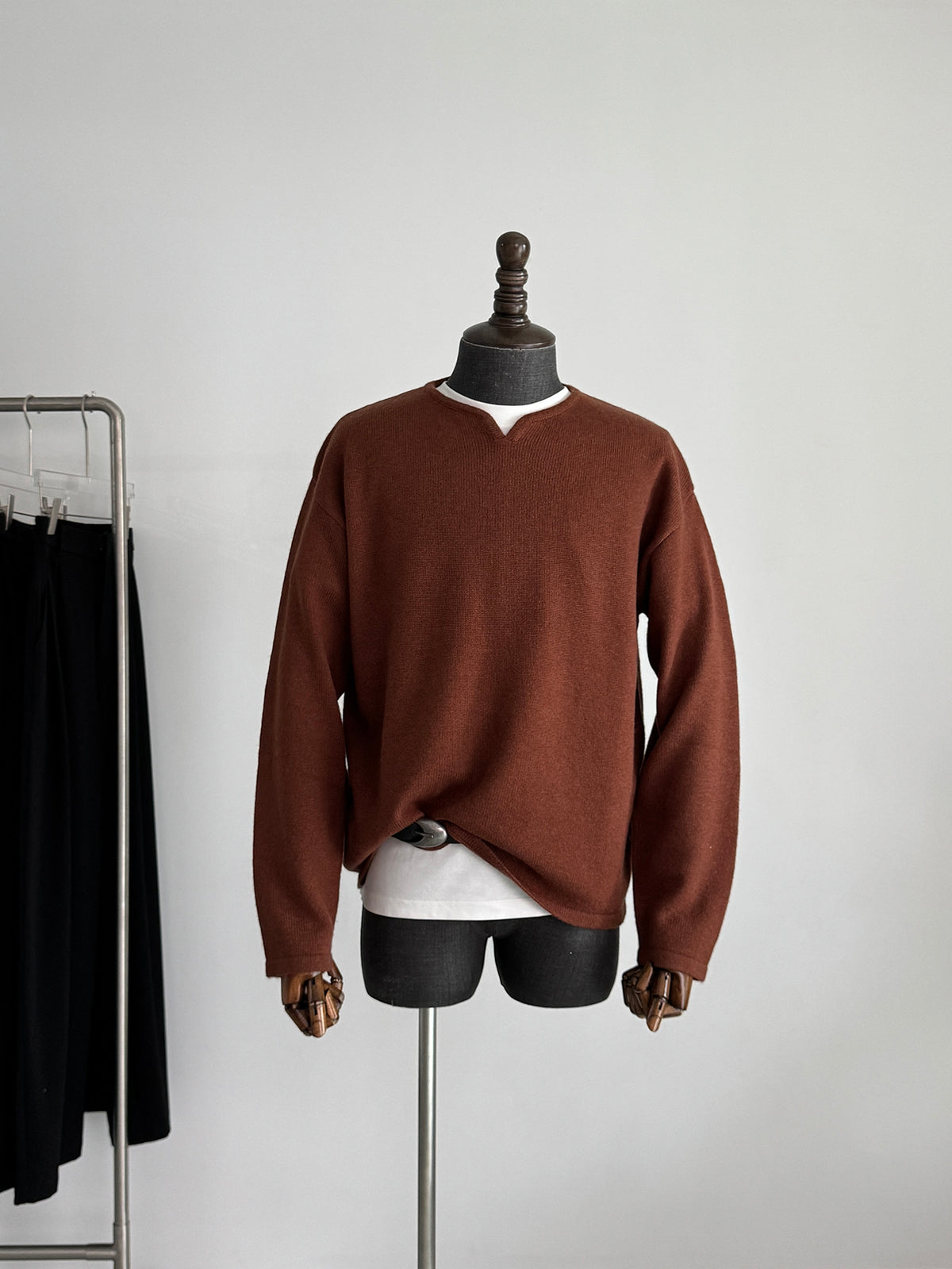 Merino Wool V-Neck Pullover Sweater