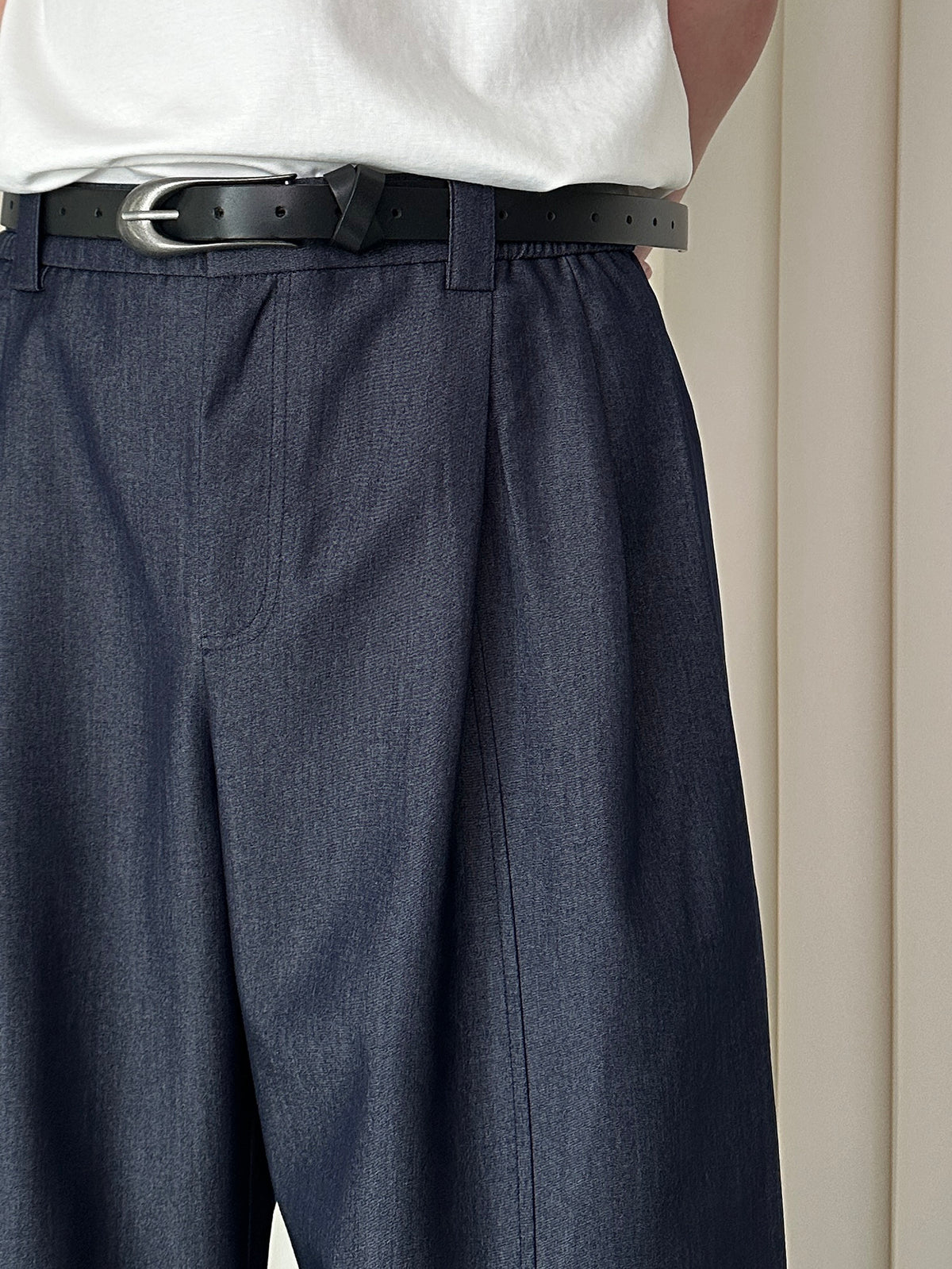 Minimalist Double-Pleated Paneled Trousers
