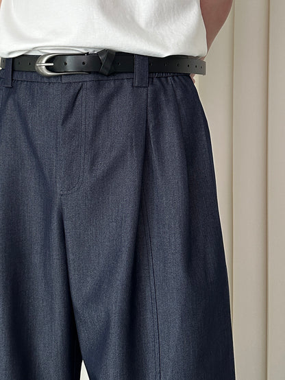 Minimalist Double-Pleated Paneled Trousers