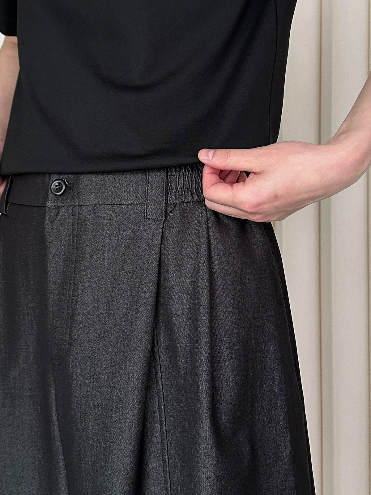 Minimalist Double-Pleated Paneled Trousers