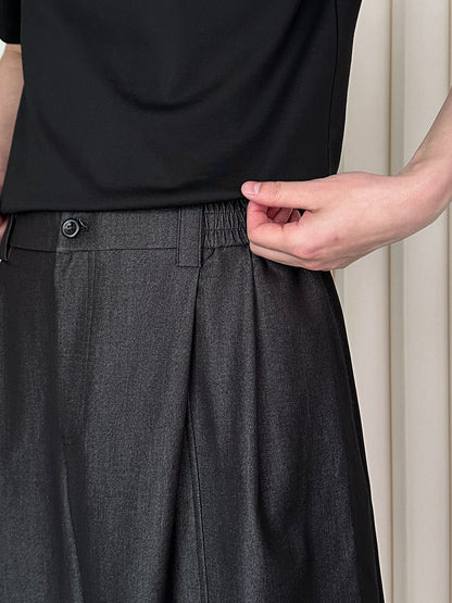 Minimalist Double-Pleated Paneled Trousers