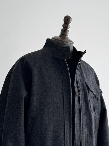 Niche Minimalist Harrington Wool Jacket