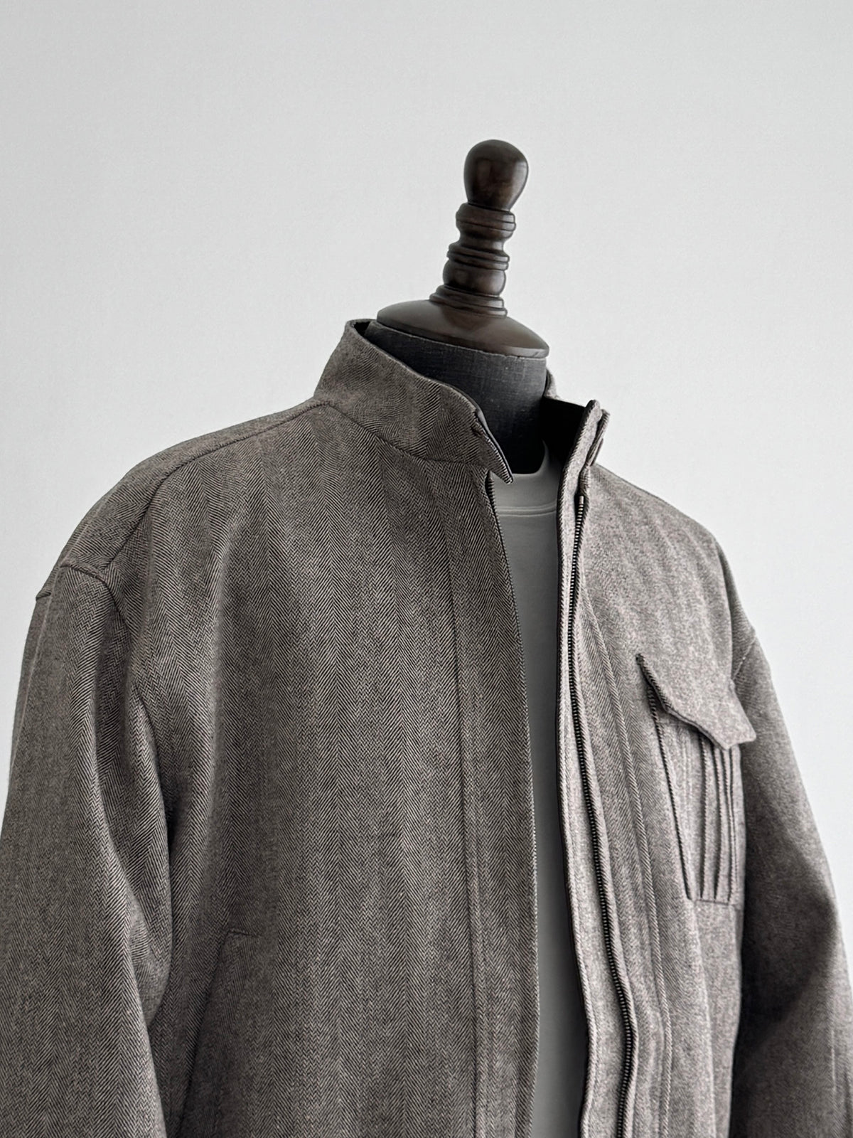 Niche Minimalist Harrington Wool Jacket