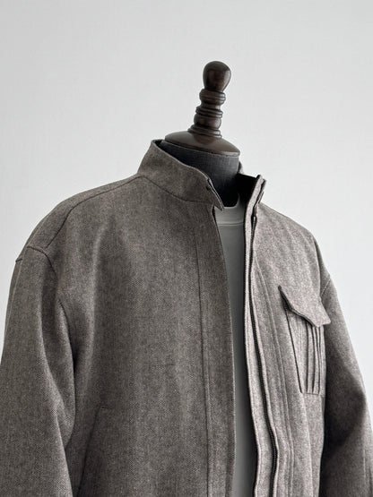 Niche Minimalist Harrington Wool Jacket