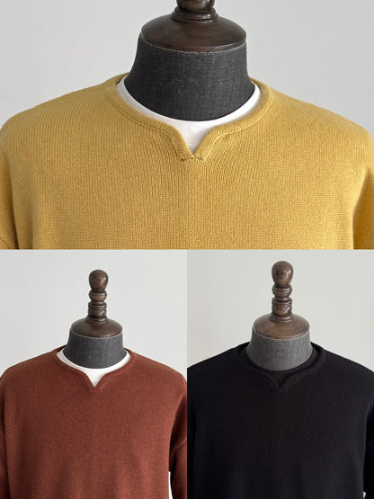 Merino Wool V-Neck Pullover Sweater