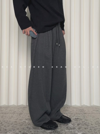 Single-Pleat Paneled Sweatpants