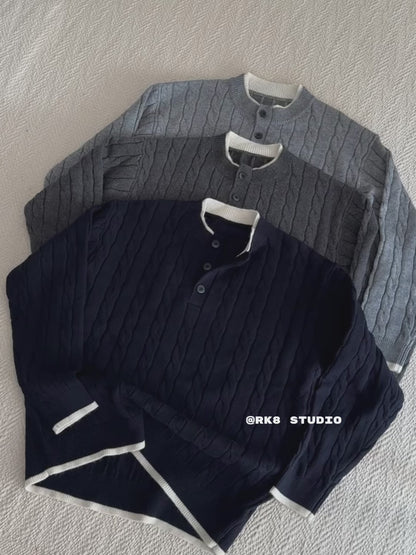Casual Two-Piece Look Knit Top
